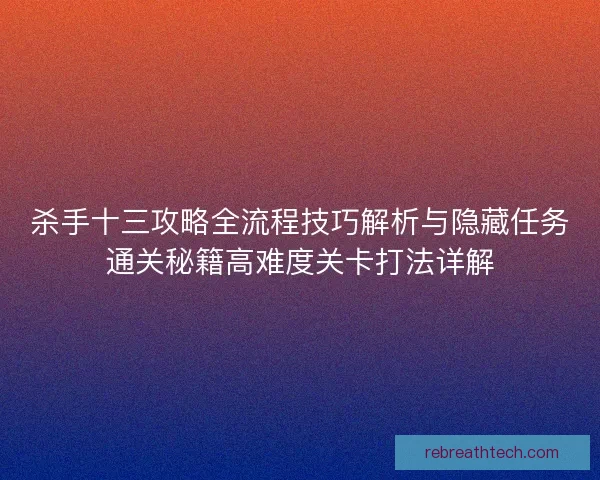杀手十三攻略全流程技巧解析与隐藏任务通关秘籍高难度关卡打法详解